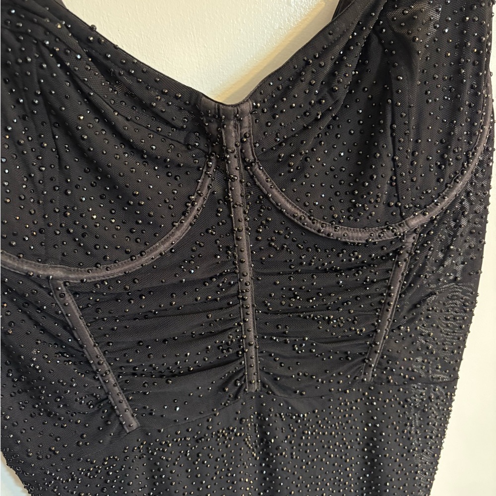 Fashion Nova Black Sparkly Mini Dress